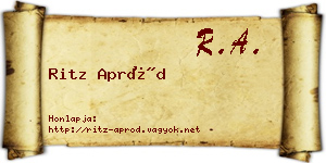 Ritz Apród névjegykártya